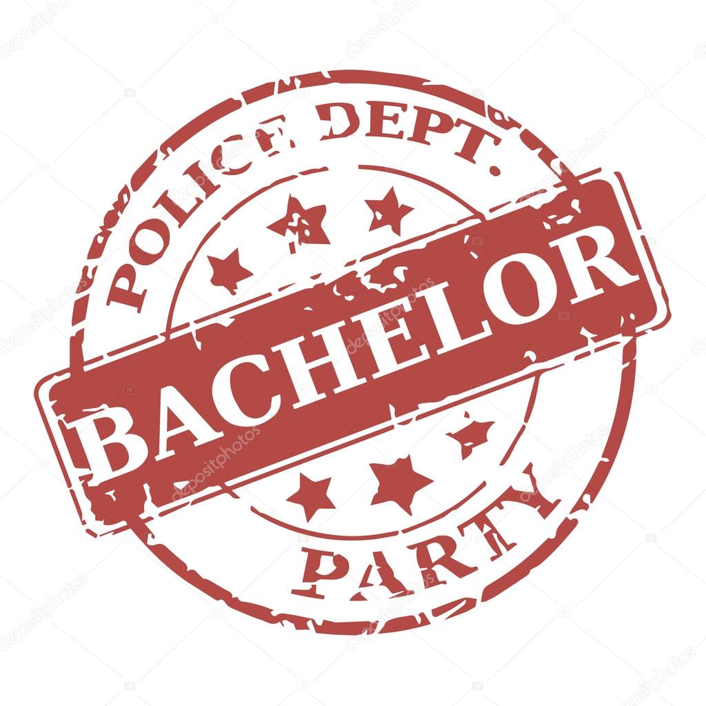 Vector round stamp Bachelor on the white background
