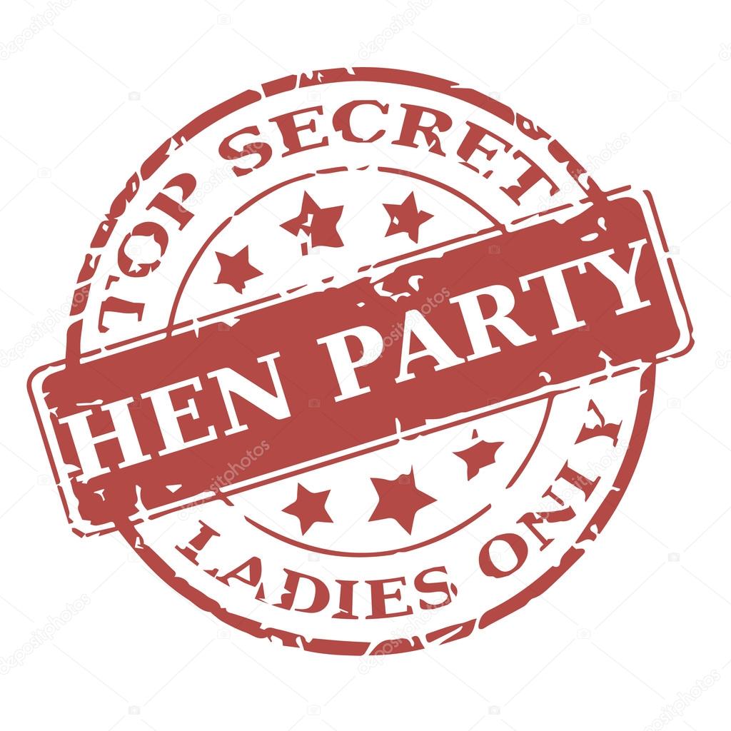 Vector round stamp Hen party on the white background