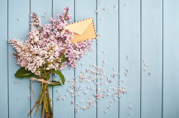 Vintage Porto kuvert i blommande mild bukett — Stockfoto