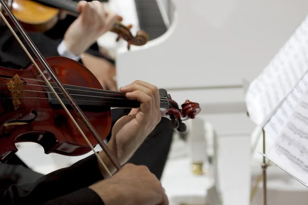 Spela på violiner och piano — Stockfoto