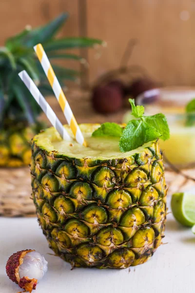 Pineapple with Lychee smoothie — Stock Photo, Image