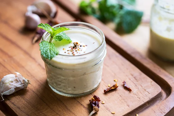 Homemade Tahini dressing — Stock Photo, Image