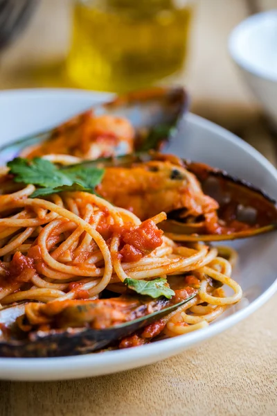 Zelfgemaakte Spaghetti Marinara — Stockfoto