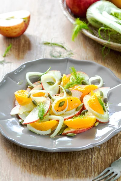 Arancione con insalata di mele e finocchi — Foto Stock