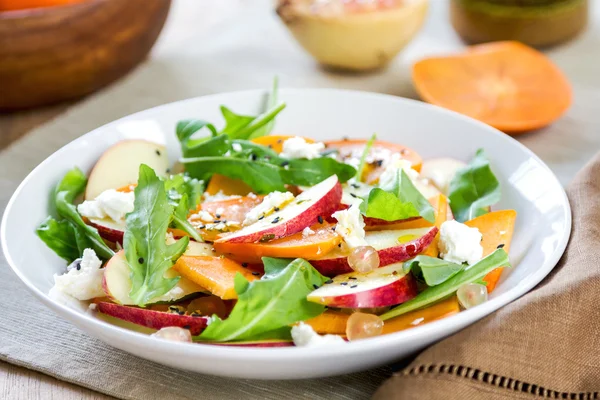 Apple with Persimmon and Feta salad — Stock Photo, Image