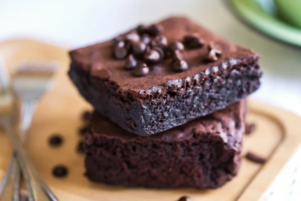 Brownies with chocolate chips — Stock Photo, Image