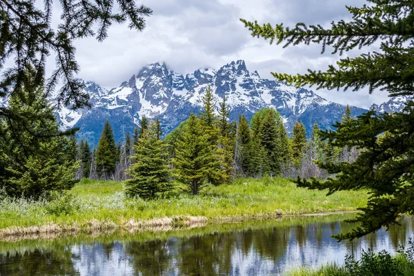 Μια Θέα Στο Grand Tetons Γουαϊόμινγκ — Φωτογραφία Αρχείου