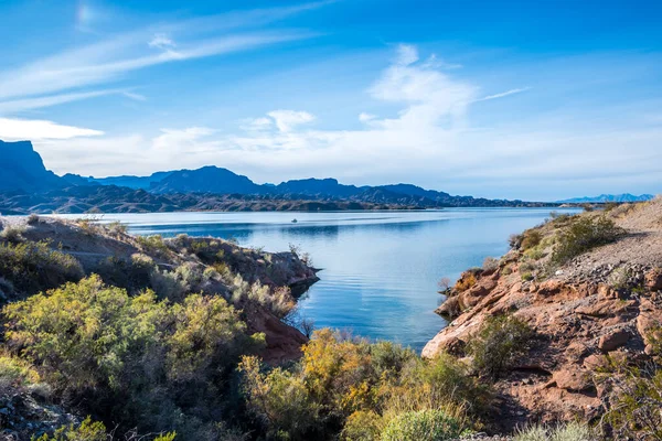 Una Vista Mozzafiato Sul Lago Cattail Cove Arizona — Foto Stock