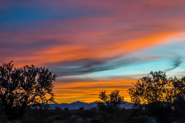 Dramatische Levendige Zonsondergang Landschap Langs Quartzsite Arizona — Stockfoto