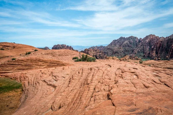 Widok Przyrodę Snow Canyon State Park Utah — Zdjęcie stockowe