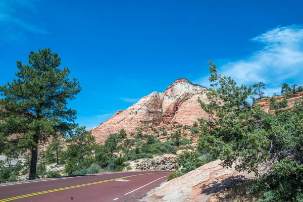 Een Lange Weg Weg Naar Zion National Park Utah — Stockfoto