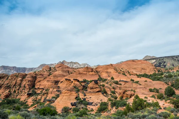 Uma Vista Panorâmica Natureza Snow Canyon State Park Utah — Fotografia de Stock