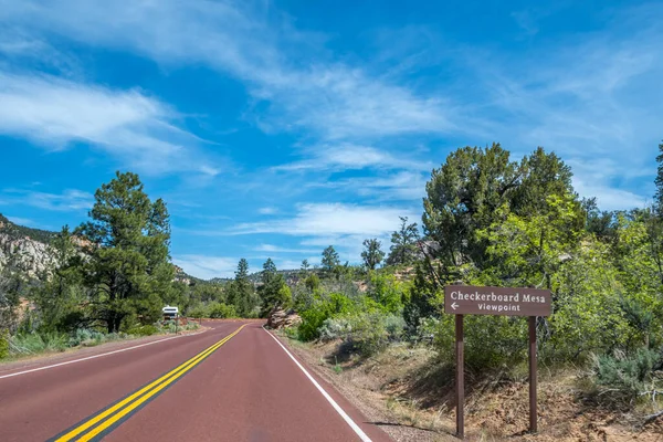 Zion Canyon Usa May 2020 Checkeboard Mesa Viewpoint — 图库照片