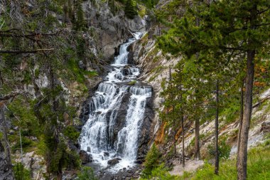 Yellowstone Ulusal Parkı 'ndaki Firehole Şelalesi, Wyoming