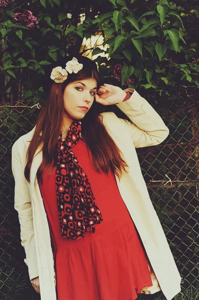 The girl in a beret — Stock Photo, Image