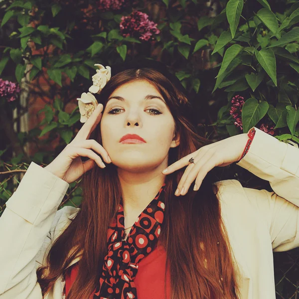 The girl in a beret — Stock Photo, Image