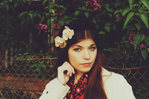 The girl in a beret — Stock Photo, Image