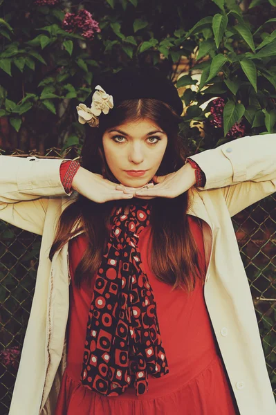 The girl in a beret — Stock Photo, Image