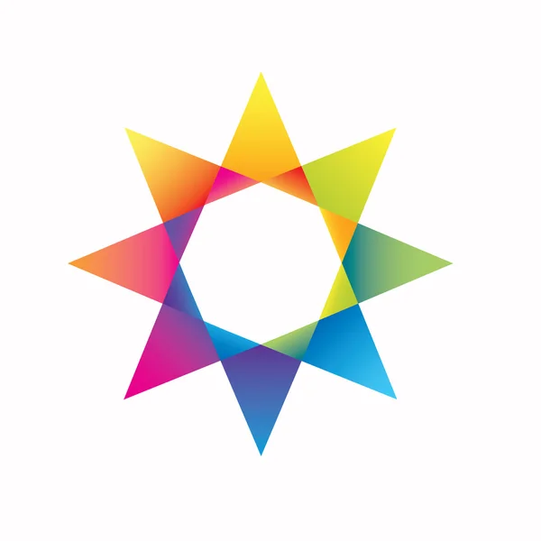 Логотип разноцветной звезды — стоковый вектор