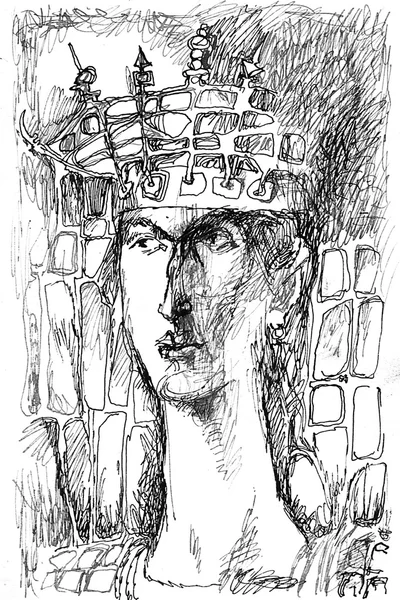 Κεφάλι του βασιλιά με στέμμα — Φωτογραφία Αρχείου