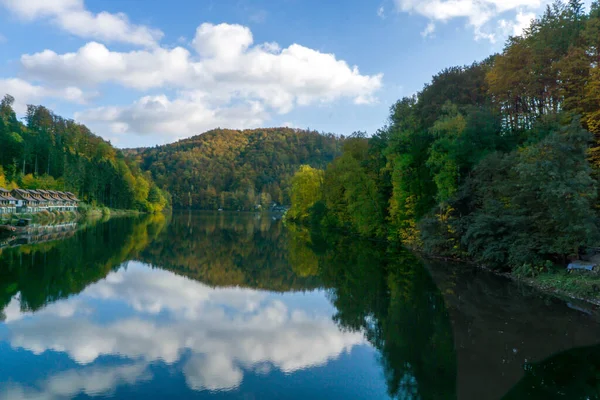 Lago Bystrzyckie Outono Fixe — Fotografia de Stock