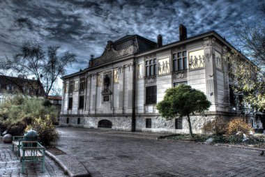 Krakow, Polonya 22 Kasım 2020 Krakow şehir merkezi salgın sırasında. Sonbaharın sonu.