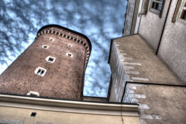 Krakow Polonya 22.11.2020 Wawel Kalesi 'ndeki kraliyet kalesi. Salgın sırasında Wawel.