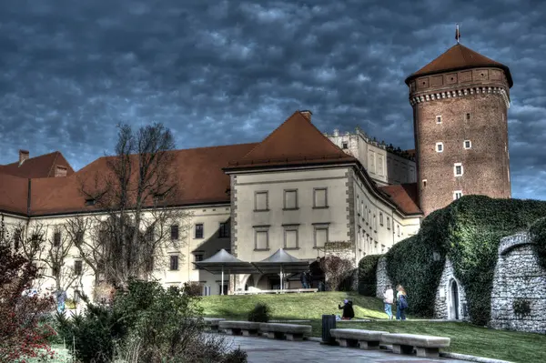 Krakkó Lengyelország 2020 Királyi Vár Wawel Kastélyban Wawel Járvány Idején — Stock Fotó