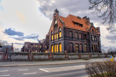 Chorzow Silesia Polonya 28 Mart 2021 Chorzow. Et fabrikasının kalıntıları. Hdr