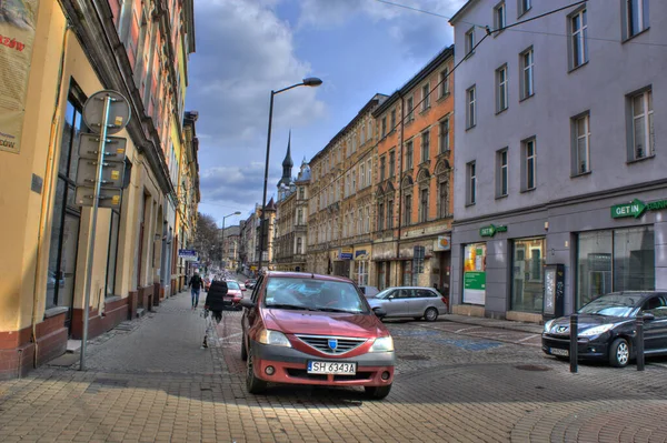 Chorzow Silezië Polen Maart 2021 Het Stadscentrum Stadsarchitectuur Hdr Overste — Stockfoto