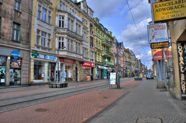 Chorzow Schlesien Polen Mars 2021 Stadens Centrum Stadsarkitektur — Stockfoto