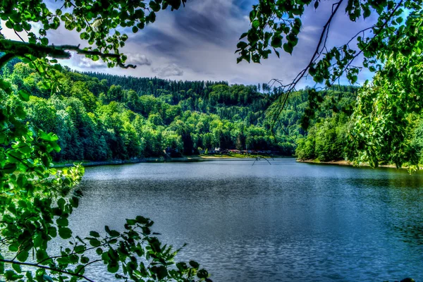 Lake Bystrzyckie Lago Diga Situato Nella Valle Della Gola Bystrzyca — Foto Stock