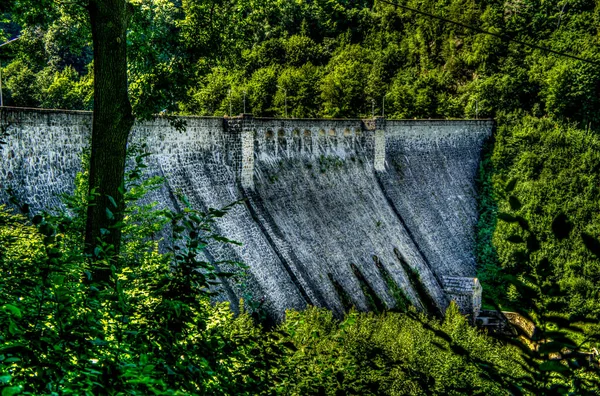 Lago Bystrzyckie Lago Barragem Localizado Vale Desfiladeiro Bystrzyca Dolnoslaskie Voivodeship — Fotografia de Stock