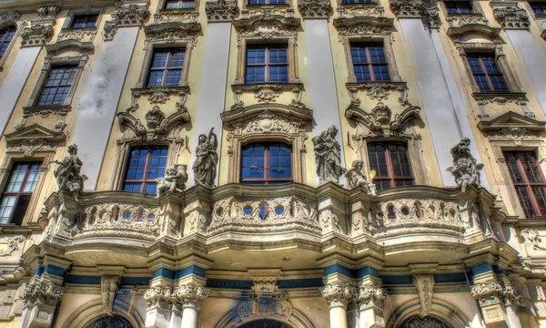 Wroclaw Polonia Agosto 2021 Famosas Fachadas Wroclaw Edificios Históricos Antiguos —  Fotos de Stock