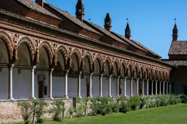 Grand Cloister of the Certosa di Pavia monastery, Italy clipart