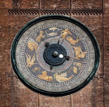 Astronomik saati Torrazzo tower, Cremona, İtalya