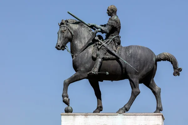 Pomnik jeździectwa weneckiego generała Gattamelaty w Padwie, — Zdjęcie stockowe