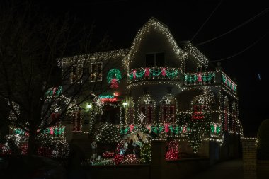 Noel süslemeleri Dyker Heights, Ny, Brooklyn,
