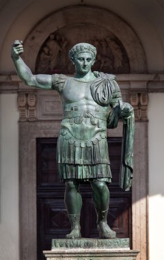 Bronze statue of the Roman Emperor Constantine clipart