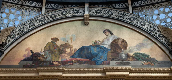 Galleria Vittorio Emanuele II'nin içinde Asya temsil eden Mozaik — Stok fotoğraf