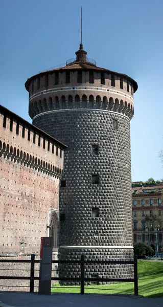 Torre del Carmine of the Castello Sforzesco in Milan — Stock Photo, Image
