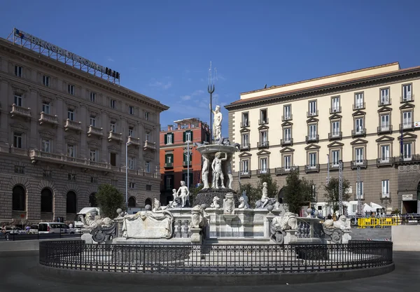 Fountain of Neptune in Naples, Italy — Stok fotoğraf