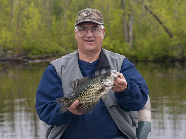 Zwarte Crappie visserij — Stockfoto