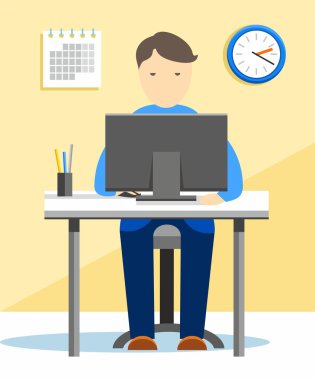 Office worker, vector picture.