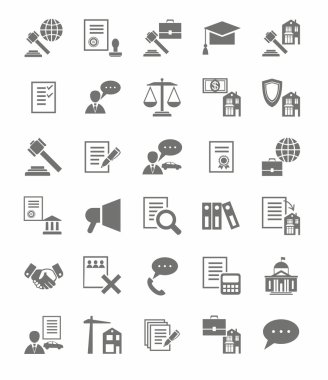 Legal services flat icons.