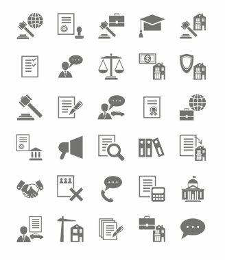Legal services flat icons. clipart