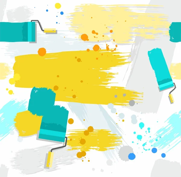 Silindirler boya, beyaz sorunsuz arka plan boya. 