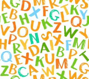 İngilizce alfabe seamless modeli, rengi, beyaz.  