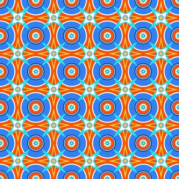 Dikişsiz desen, vektör, kırmızı zemin üzerine mavi daireler. 