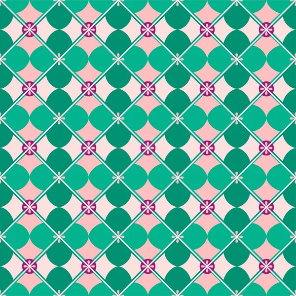 Seamless background, geometric, petals, mint green. — Stock Vector